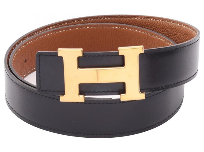 Hermès Hermes Constance H-Belt Brown Black Golden