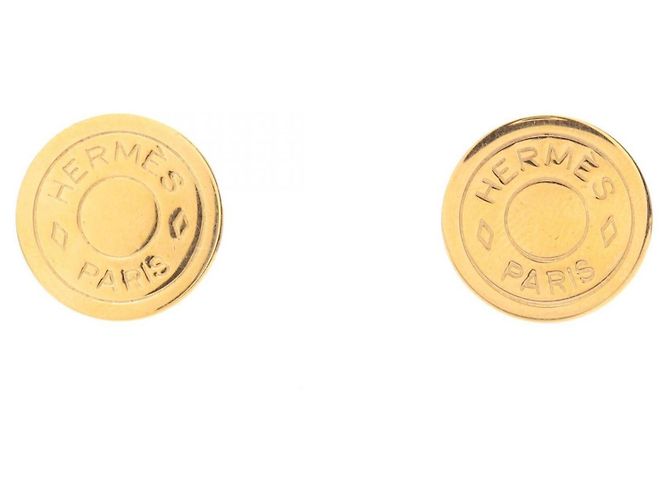 Hermès Orecchini Sellier placcati oro Hermes D'oro 