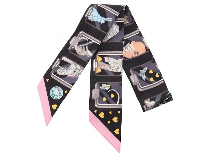 Foulard Twilly Hermès Nero Multicolore Seta 