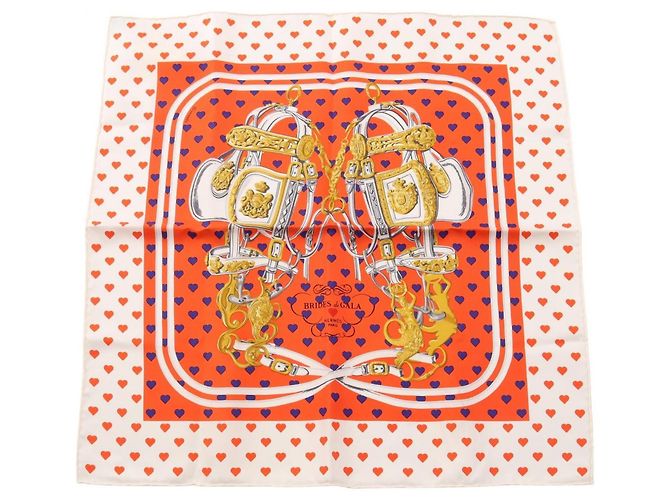 Hermès Hermes Petit Carré 45 Brides de Gala Love Lenço