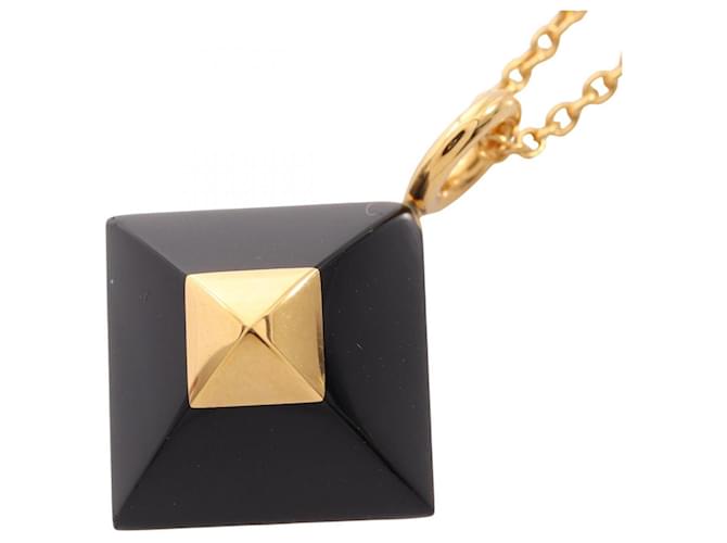 Hermès Hermes Medor Cupid Necklace Black Golden 