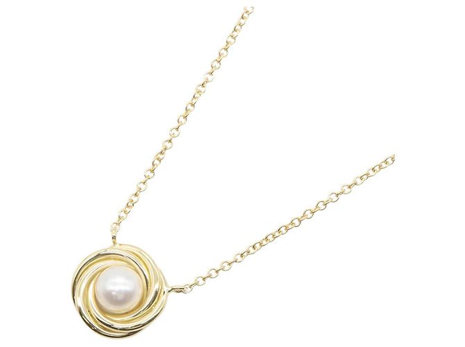 Collar Tiffany & Co. Twist Circle Pearl Blanco Dorado