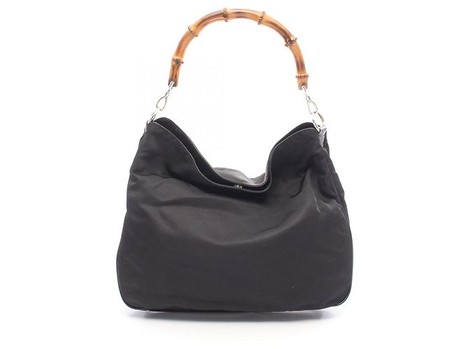 Borsa a Spalla Gucci Bamboo Nero