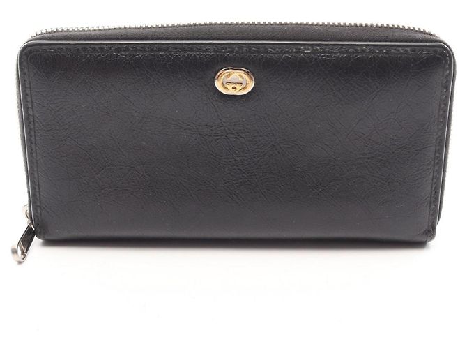 Gucci Black Leather Long Wallet