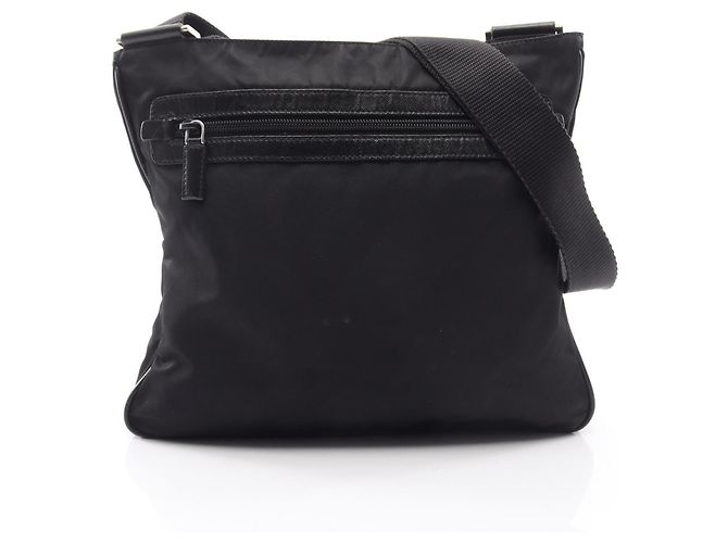 Saffiano Borsa a tracolla con logo Triangle Prada Nero 