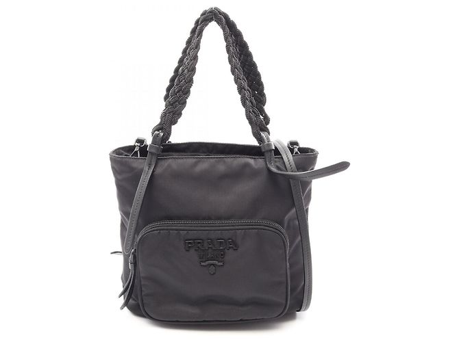 Borsa 2-Way TESSUTO+PASSAMA Prada Nero
