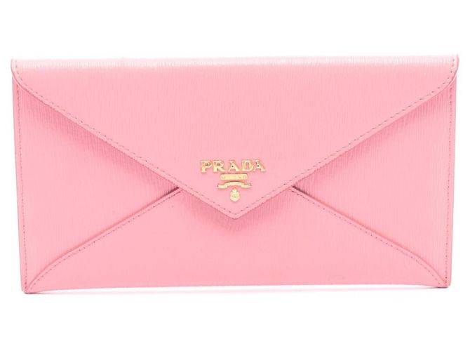 Prada Envelope Bi-fold Long Wallet Pink 