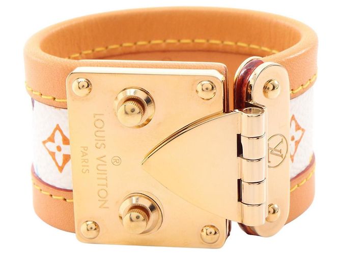 Louis Vuitton Charm Armband Weiß Mehrfarben Beige