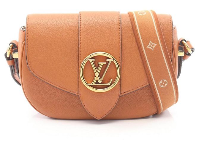 Bolso de hombro Louis Vuitton Pont Neuf Soft MM Castaño