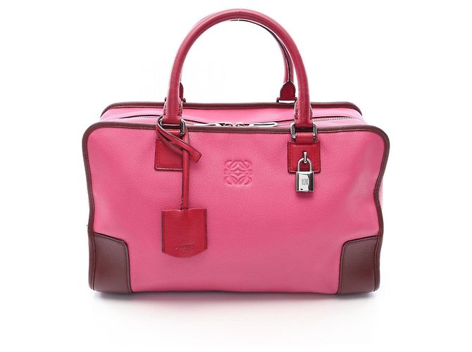 Borsa Loewe Amazona 36 Marrone Rosa Rosso