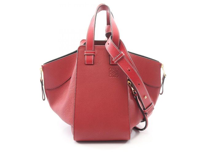 Loewe Hammock Small 2-Way Lederhandtasche Rot