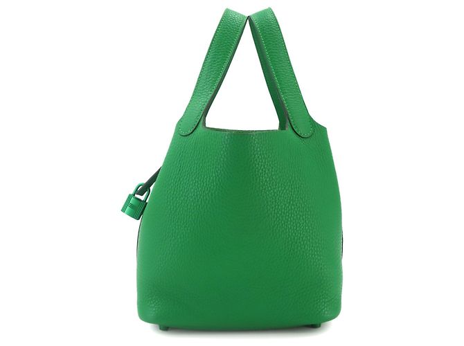 Hermès Piko Hermes Picotin Lock PM Monochrome Handtasche Grün
