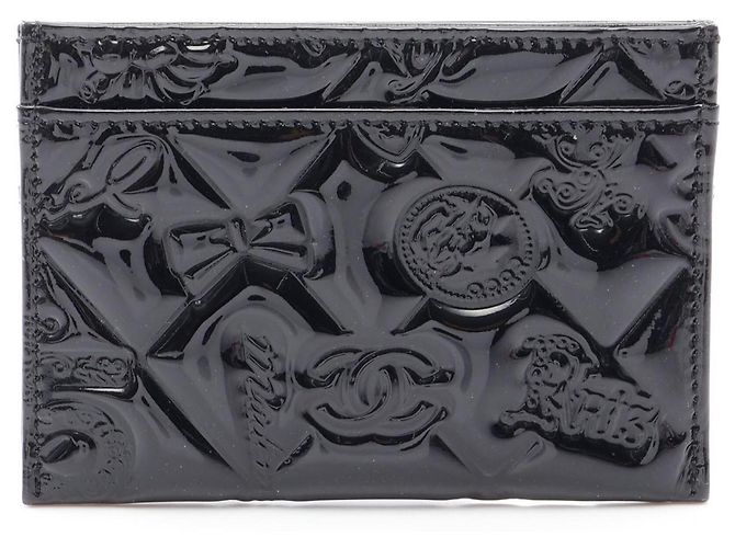 Chanel Black Patent Leather Card Case