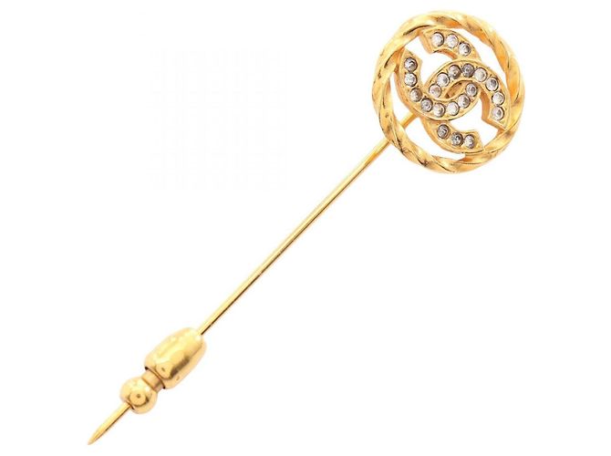 Broche épingle Chanel Coco Mark Doré