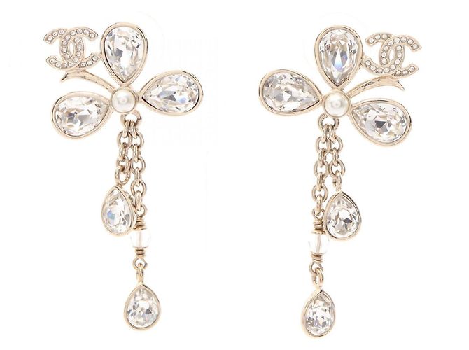 Orecchini Coco Mark Flower Drop di Chanel D'oro