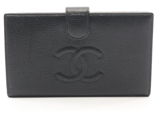 Portafoglio lungo bi-fold Chanel Coco Mark Nero