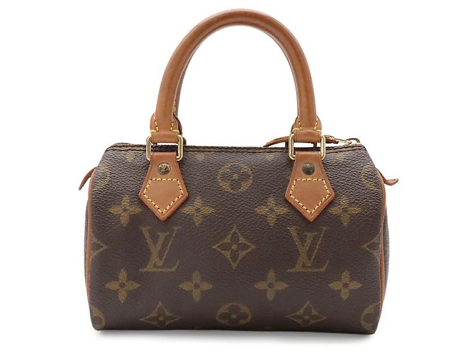 Louis Vuitton Monogram Mini Speedy Handtasche Pouch Braun