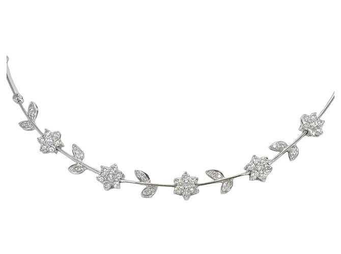 Autre Marque Collier en or blanc 18K avec diamant Doré