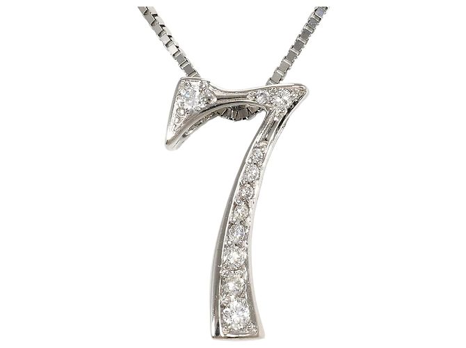Autre Marque Collar de oro blanco de 18K y diamantes Dorado
