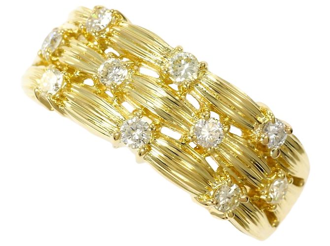 Autre Marque 18K Gelbgold-Ring mit Diamant Golden