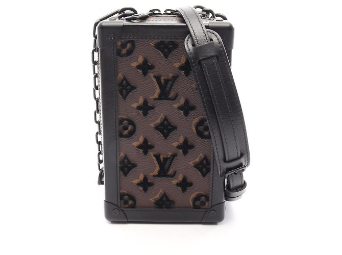 Louis Vuitton Vertical Soft Trunk Monogram Tuftage Schultertasche Braun Schwarz