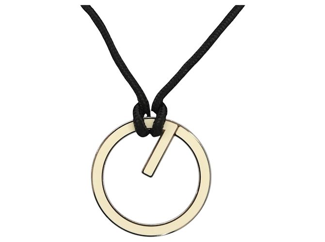 Collana GUCCI G Logo in metallo Silver Auth bs36627V Argento