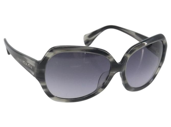 Occhiali da sole Miu Miu in plastica nero e argento Auth BA14751
