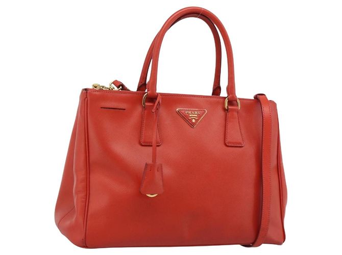 Saffiano Borsa PRADA in pelle Safiano 2way Arancione Oro Autentica bs36543 D'oro