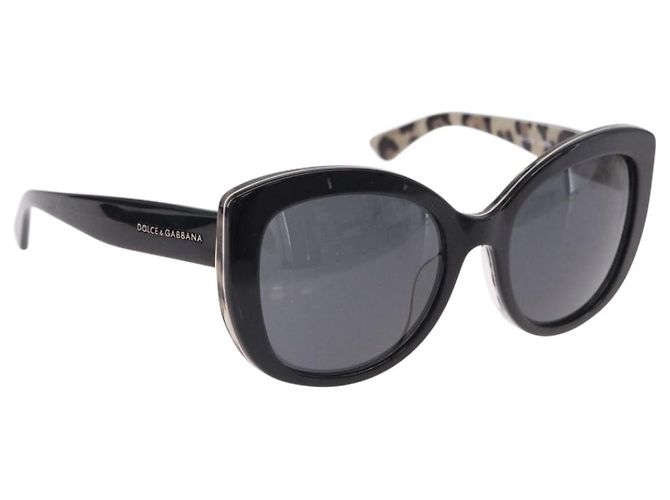 Dolce & Gabbana Occhiali da sole DOLCE&GABBANA in plastica nero e oro Auth BA14526 D'oro