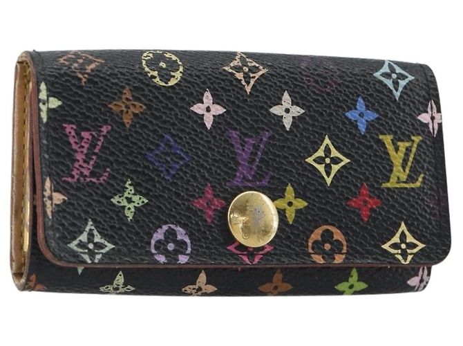 LOUIS VUITTON Monogram Multicolor Multicles 4 Key Case Black M93732 Auth 195163 Noir