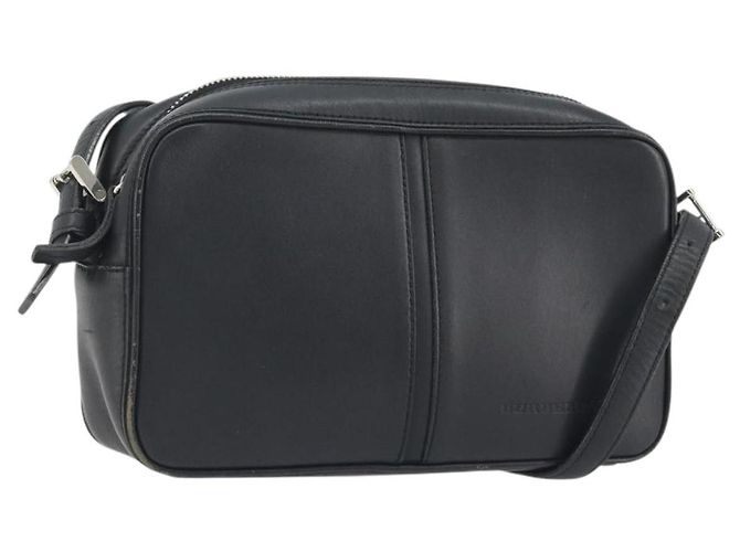 Borsa a Spalla BURBERRY in Pelle Nera Argento Auth BA14575 Nero