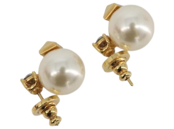 Ohrringe VALENTINO Metall Goldton Weiß Auth BA14622V