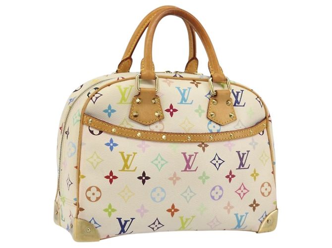 LOUIS VUITTON Monogram Multicolor Trouville Handtasche Weiß M92663 Auth BA14564A
