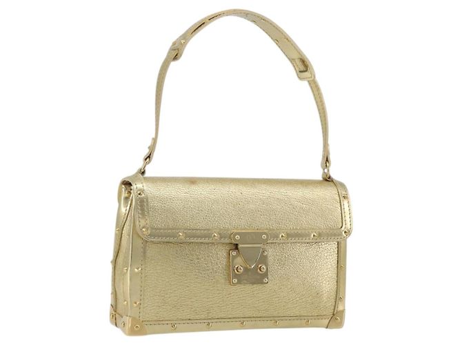 LOUIS VUITTON Bolso de Hombro Suhari Emerble Cuero Oro LV Auth 192434V Dorado