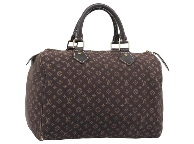 LOUIS VUITTON Monogram Mini Lin Speedy 30 Tasche Braun Ebene M95224 LV Auth gh2314 Damier ebene