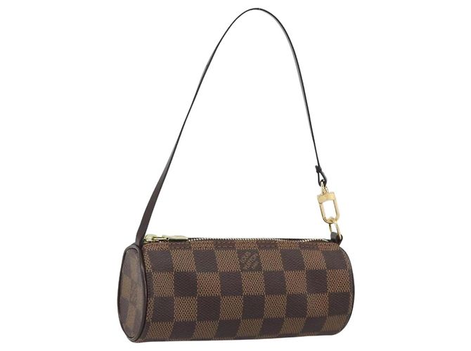 LOUIS VUITTON Damier Ebene Papillon Pouch LV Auth 193410V