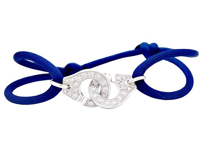 Pulsera Dinh Van "Menottes R10", oro blanco, diamantes.
