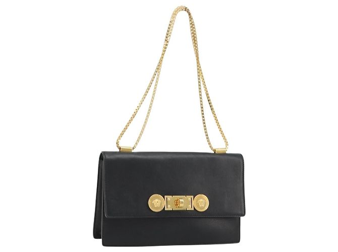 Versace Medusa Flap Chain Leather Noir 