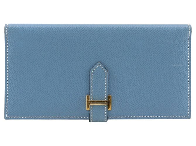 Hermès Hermes Bearn Epsom Long Blu