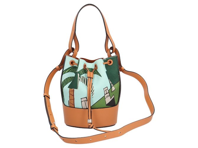 Bolsa Balloon da Coleção Loewe Paula's Ibiza Marrom Azul