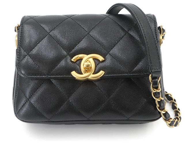 Chanel Matelasse Mini Flap Chain Shoulder Handbag Black