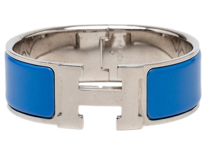 Hermès Hermes Clic Clac H PM Armband Silber Blau
