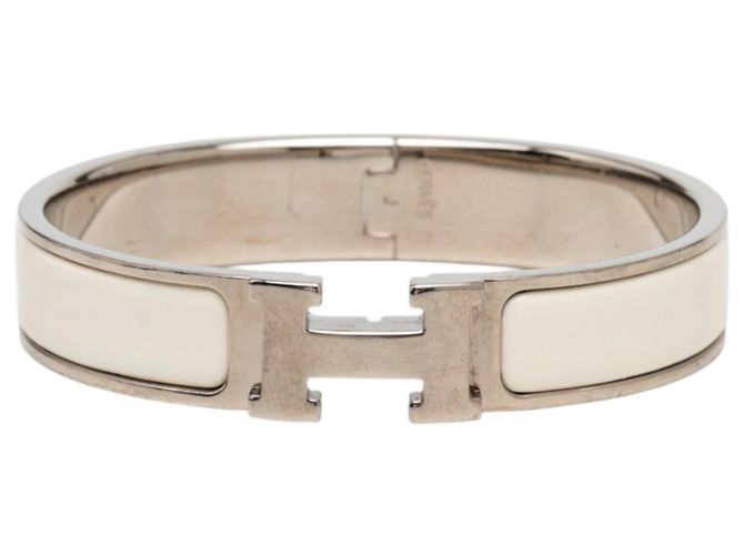 Hermès Pulseira Click H PM Hermes Prata Cru
