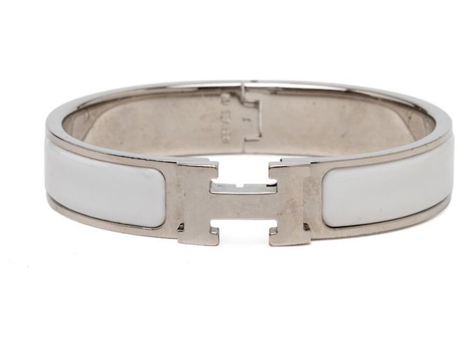 Hermès Hermes Click H PM Armband Silber Weiß