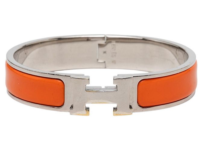 Hermès Bracciale Click H PM Hermes Argento Arancione 