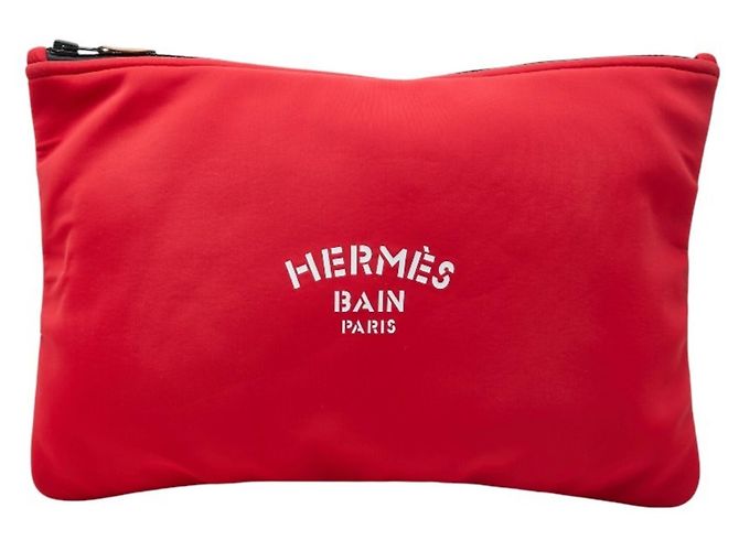 Hermès Borsa a mano e clutch Hermes Neoban GM Bianco Rosso