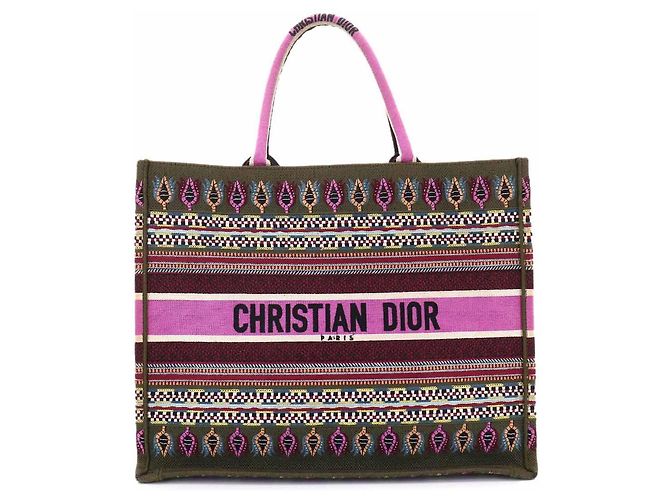 Bolso Christian Dior Book Tote Large Multicolor Caqui