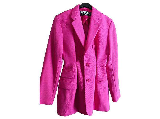 Jacquemus Vestido Blazer La Riviera Fuschia