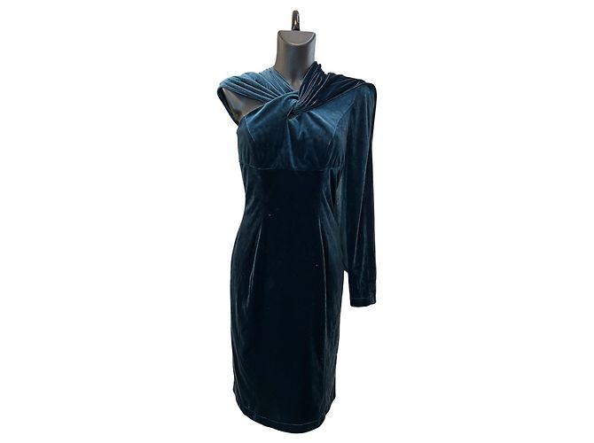 Thierry Mugler Mugler Green Cut Out Samtkleid