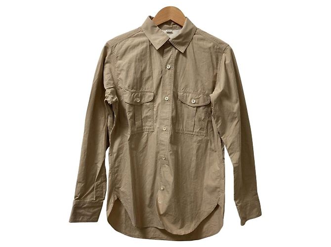 Autre Marque Langarm-Arbeitshemd 45R Beige